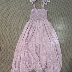 Pink Gingham Maxi Dress